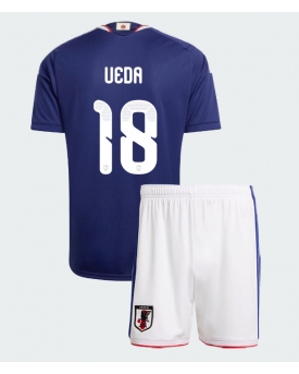 Billige Fotballdrakt Japan Ayase Ueda #18 Replika Hjemmedraktsett Barn VM 2026 Kortermet (med bukser)
